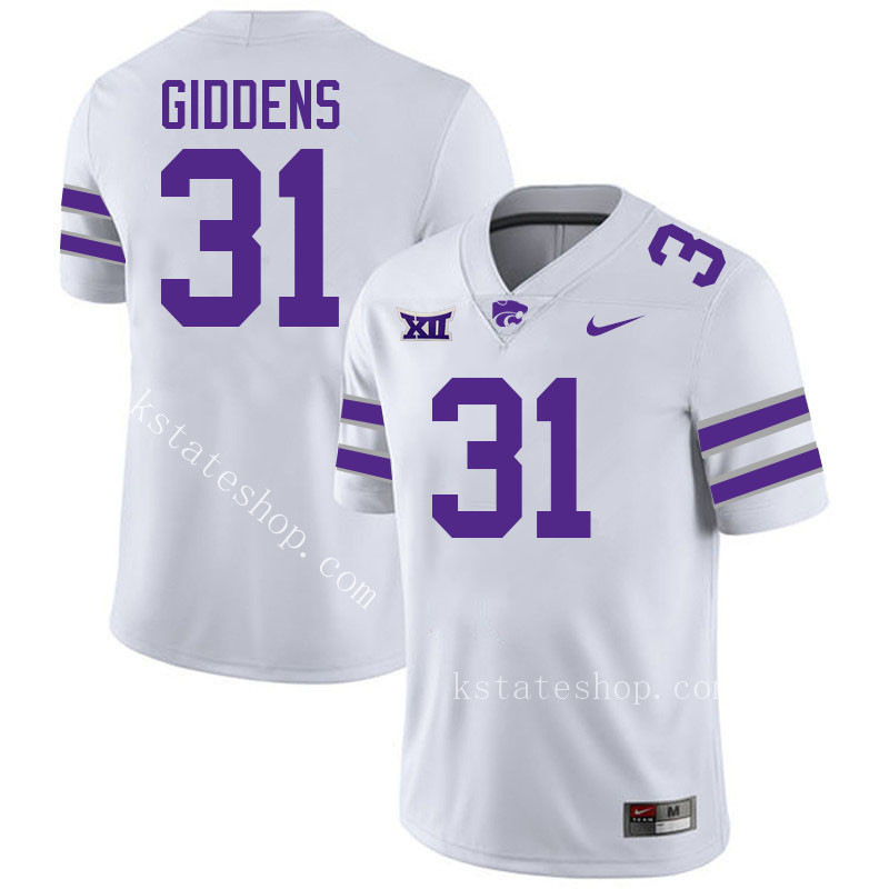 DJ Giddens Kansas State Jersey,Kansas State Wildcats #31 DJ Giddens Jersey College Youth-White